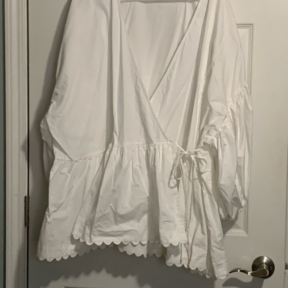 Kika Vargas White Wrap Blouse